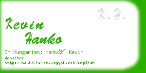 kevin hanko business card